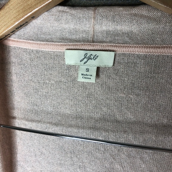 J. Jill silk metallic open front cardigan pink sweater - Picture 2 of 8